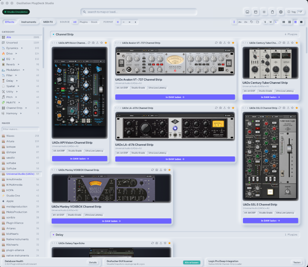 Oszillation PlugDeck Studio Screenshot Vorschau